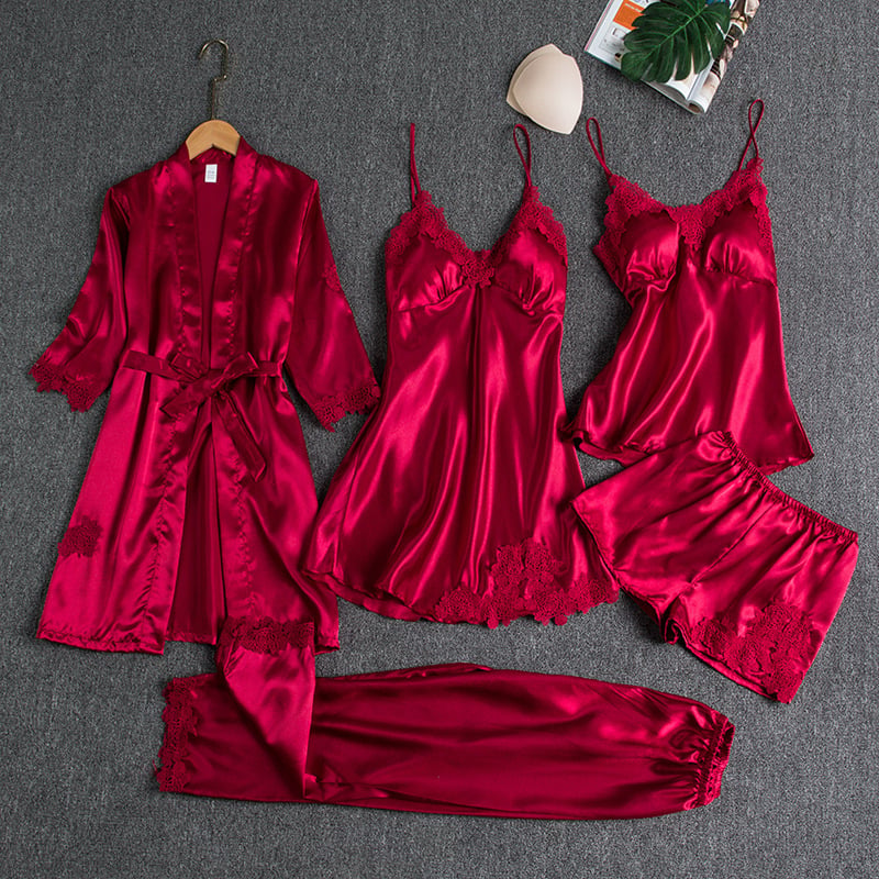 SOPHIA | FIVE-PIECE LACE NIGHTWEAR SET