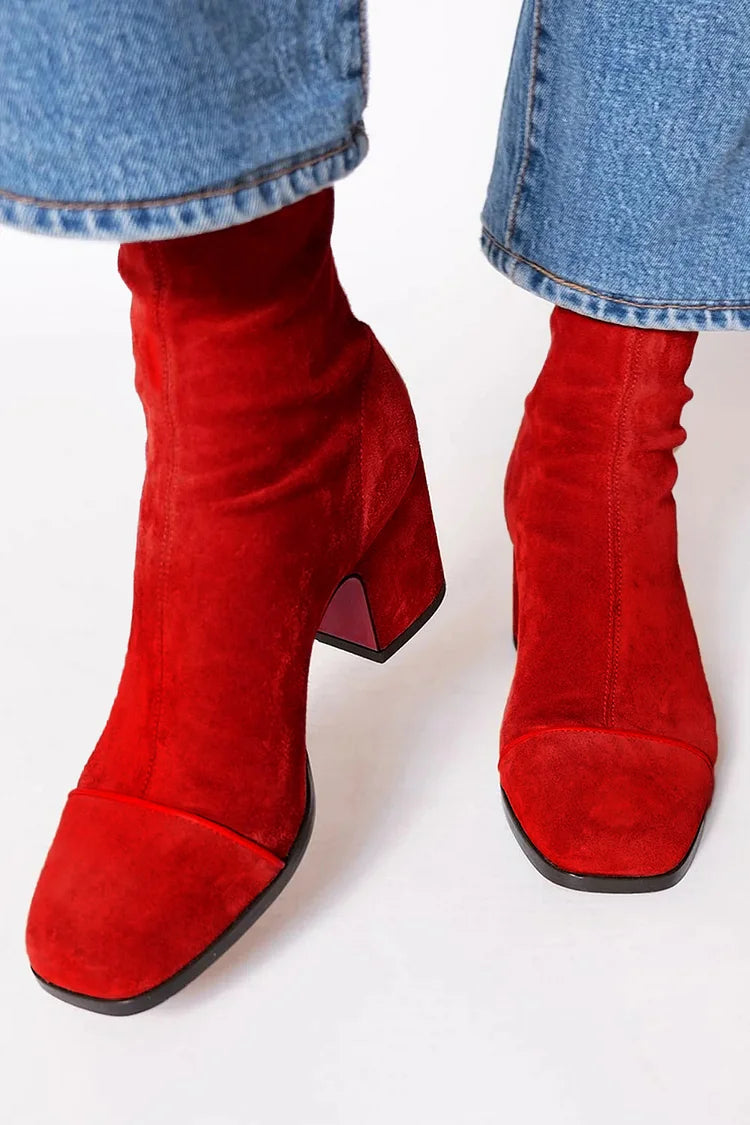  OLIVE | SQUARE TOE BOLD BOOTS