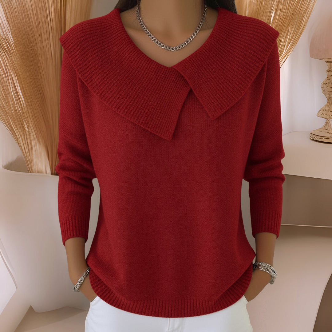 LYDIA | SOFT COLLAR KNIT JUMPER