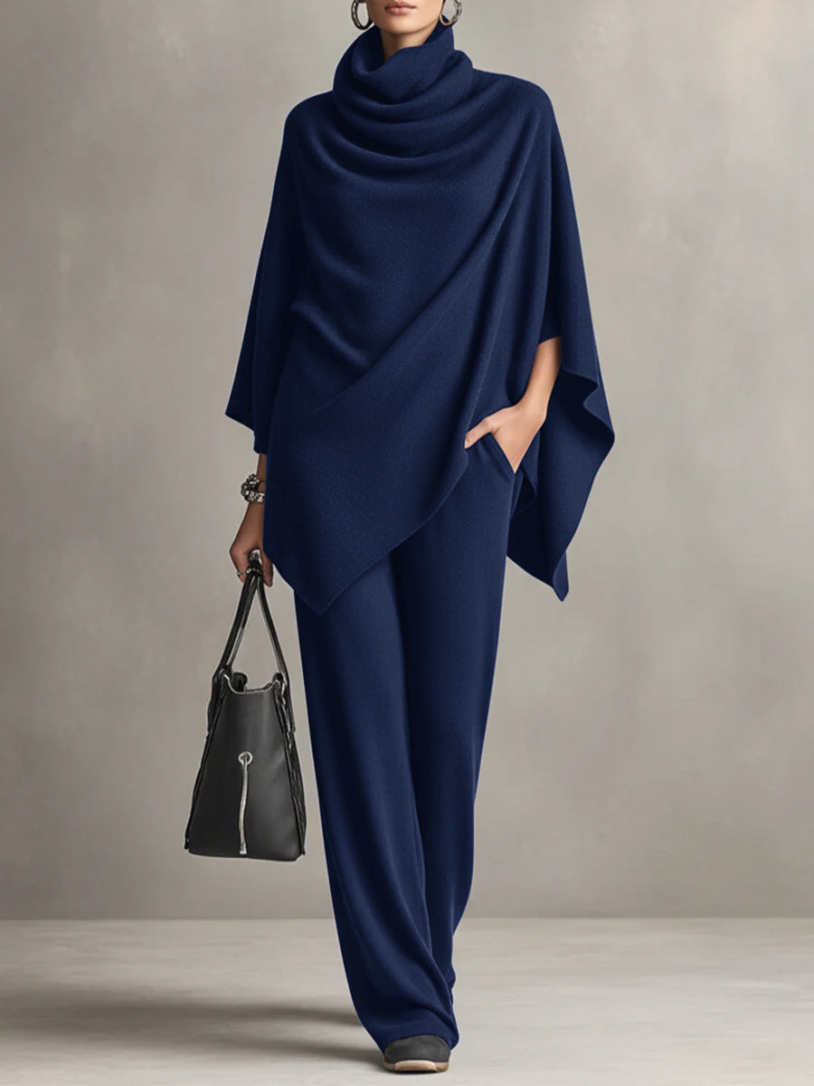 VIVIENNE | COWL NECK PONCHO SET