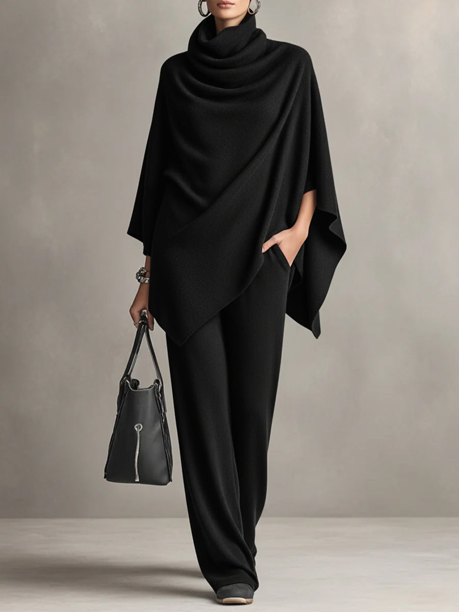 VIVIENNE | COWL NECK PONCHO SET