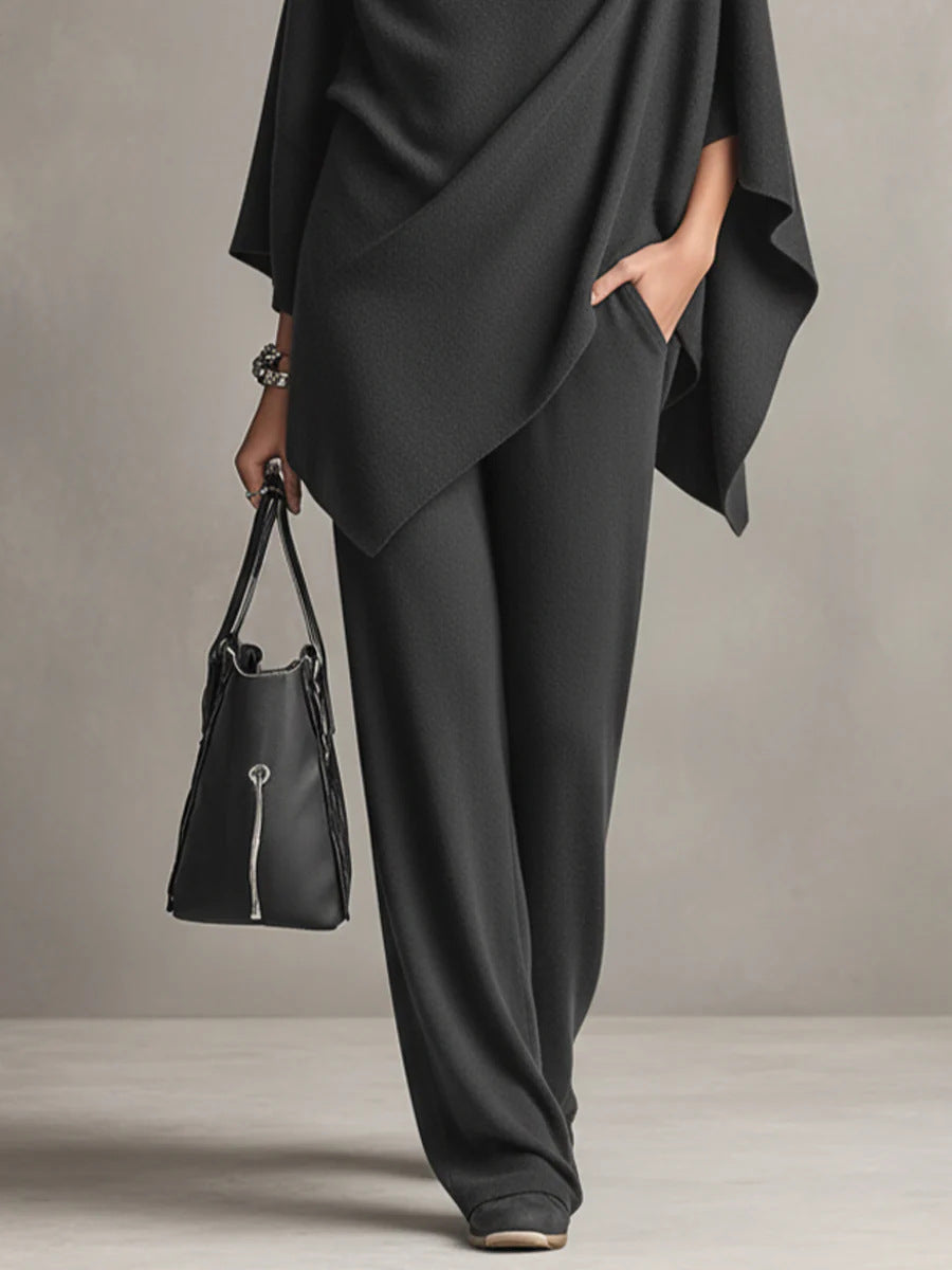 VIVIENNE | COWL NECK PONCHO SET