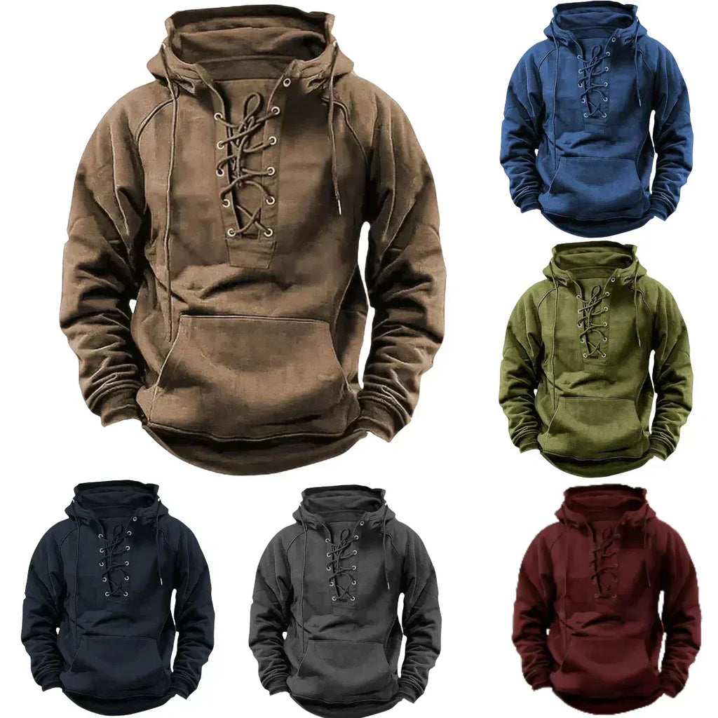 EDMUND | LACE-UP HOODIE