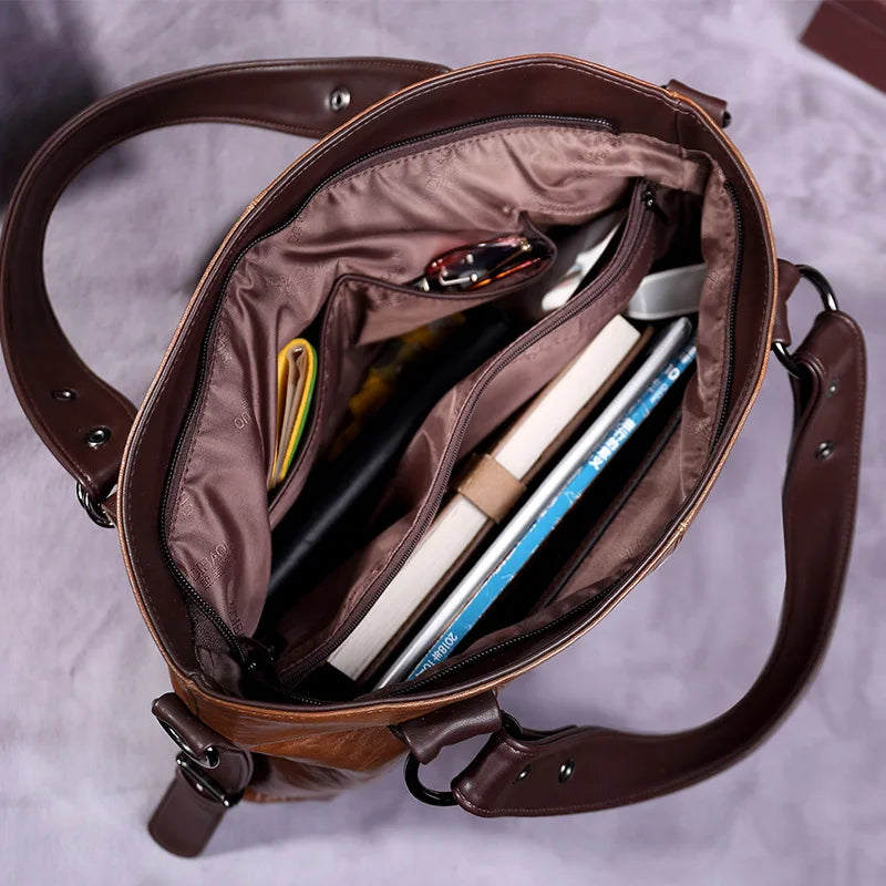 ARALYN - REFINED SOFT LEATHER TOTE BAG