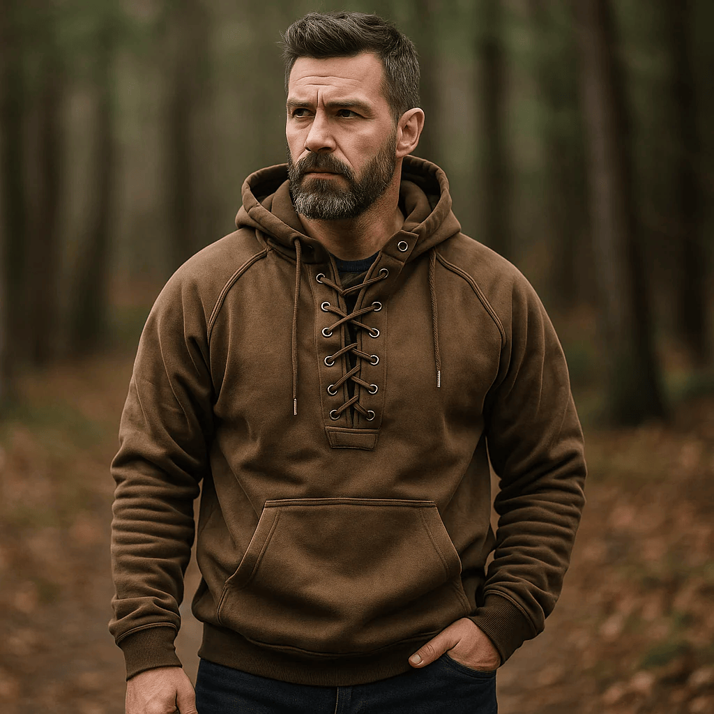 EDMUND | LACE-UP HOODIE